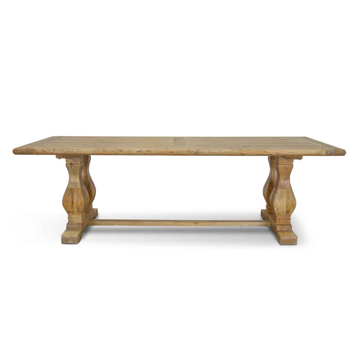 Wood Dining Table 2.4m - Rustic Natural — view 3