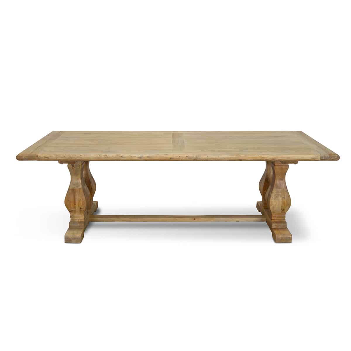 Wood Dining Table 2.4m - Rustic Natural — view 4