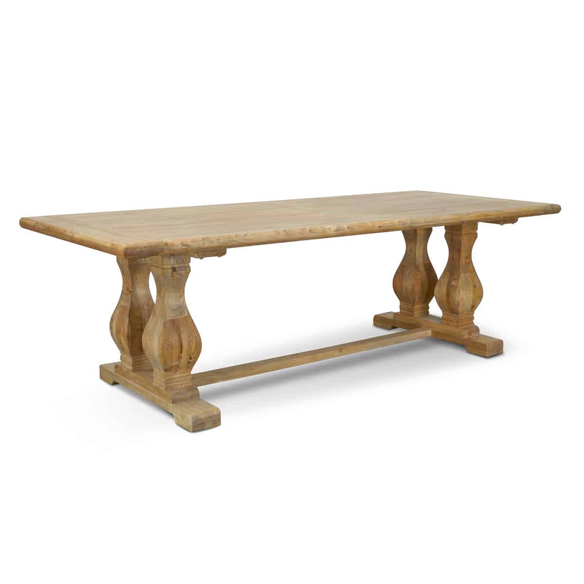 Wood Dining Table 2.4m - Rustic Natural — view 7