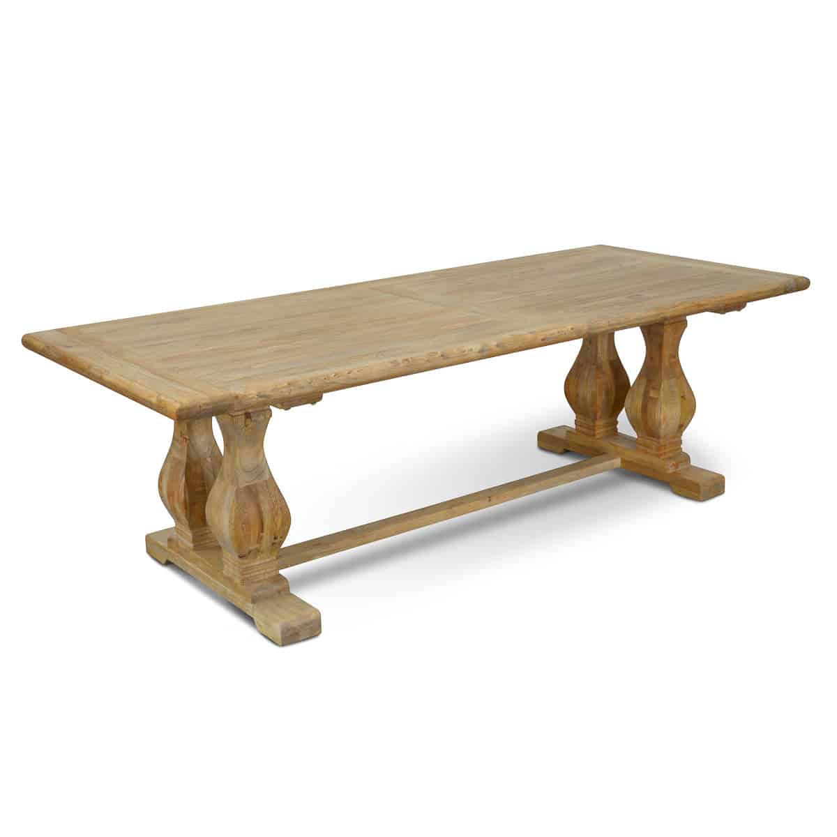 Wood Dining Table 2.4m - Rustic Natural — view 5