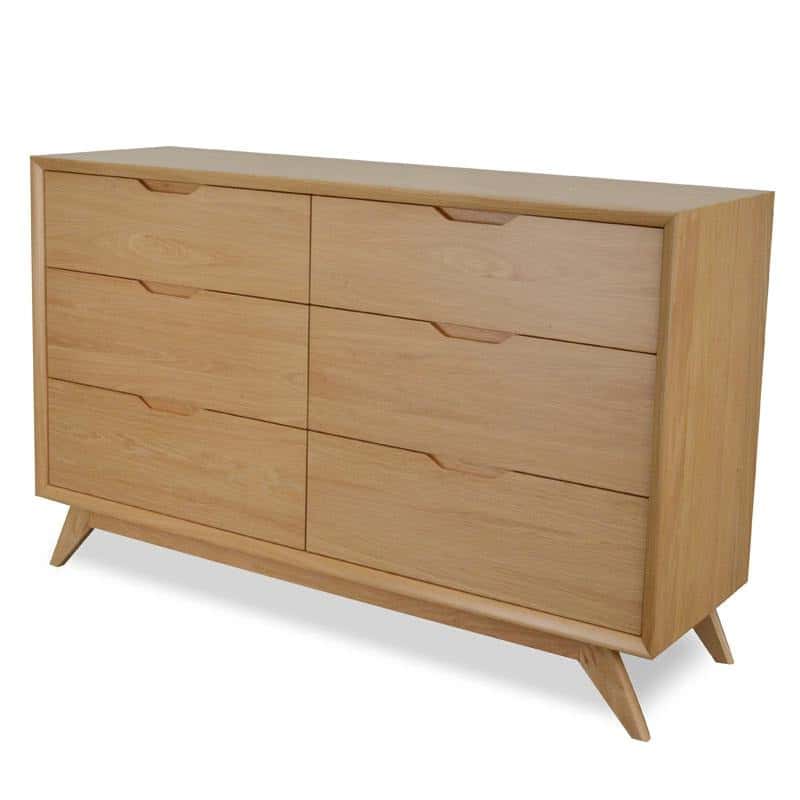 6 Drawer Wide Chest – Natural