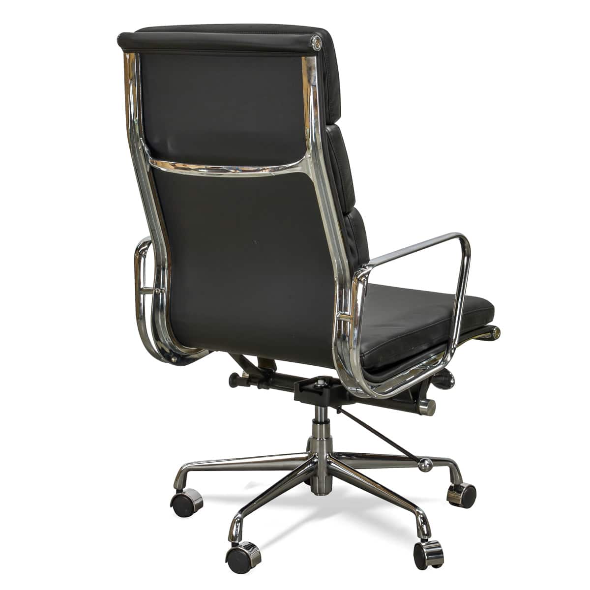 High Back Office Chair - Black Leather — view 4