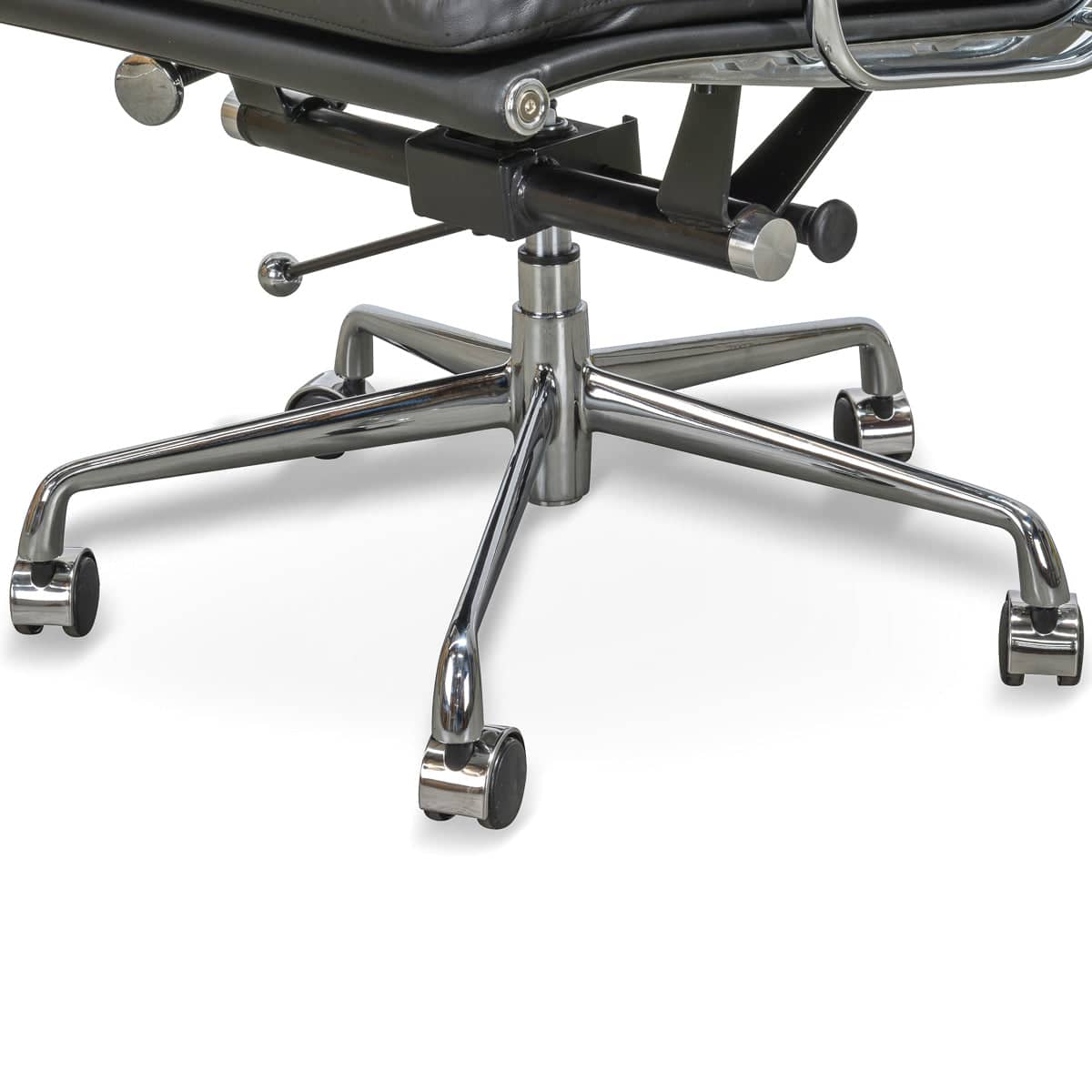High Back Office Chair - Black Leather — view 6