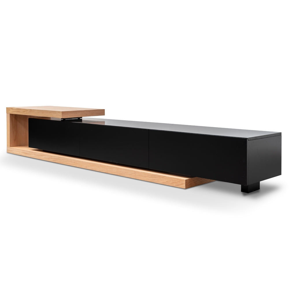 2.4m Entertainment TV Unit – Natural Oak – Black matt