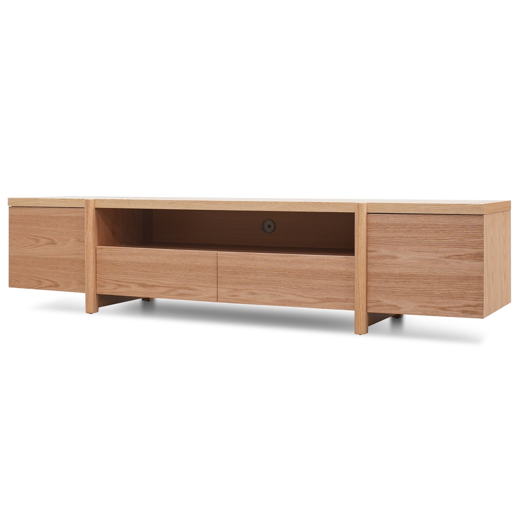 2.1m Entertainment TV Unit – Lowline – Full Natural – Timber Legs